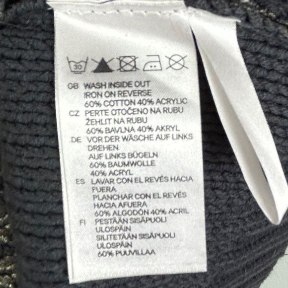 H&M Silver Metallic Knit Long Sleeve Crewneck Sweater Sparkle Girls 12 - 14 Y - Picture 10 of 10